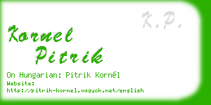 kornel pitrik business card
